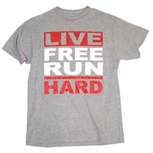 Image of Live Free Run Hard - Heather/Red/White