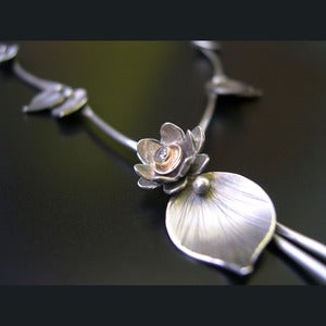 Image of Diamond Lotus Bamboo Necklace