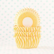 Image of Yellow Pin Stripe Mini Cupcake Liner