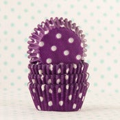 Image of Purple Dot Mini Cupcake Liner