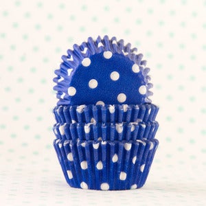 Image of Blue Dot Mini Cupcake Liner