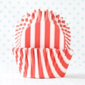 Image of Red Stripe Cupcake Liner