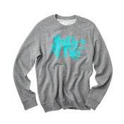 Image of Teal SLOTH Tag Crew Neck Pullover Sweater