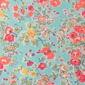 Image of Tela de Liberty flores Turquesa flores rosas