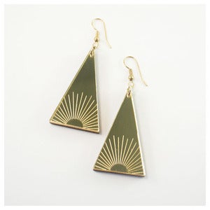 Image of Sun Burst Triangle Earrings