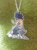 Image of Acrylic Tattoo Style Pin-Up Mermaid Seawitch Necklace Rockabilly Punk Psychobilly Vintage