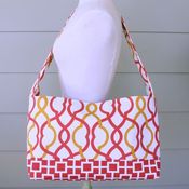 Image of messenger bag - sunset lattice