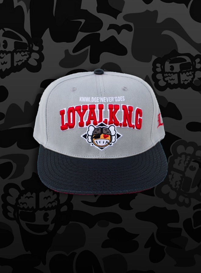Image of Rebellious Loyal K.N.G. Strapback Cap - Light-Grey/Black-Snake/Red-Leopard