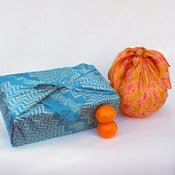 Image of Vintage Sari Silk Furoshiki Gift Wrap Set, 2 medium