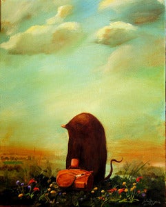 Image of Mole Going to Play Tennis - Animal Series Print