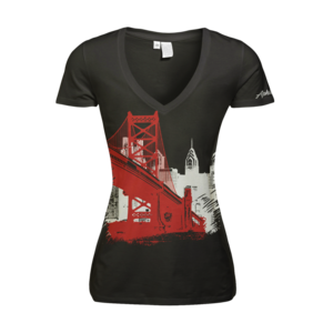 Image of Women's Ben Franklin Bridge - Deep V (Black)