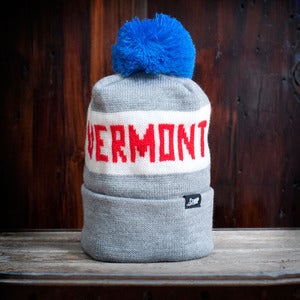 Image of The Vermont Pom Beanie - Red, White & Blue