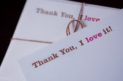 Image of thank you, i love it! // letterpress notecard // qty 6