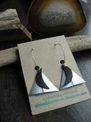 Image of Triangle Moon Earrings - Recycled Bike Tube Earrings