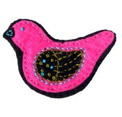 Image of Little bird- Hand embroidered felt birdie pin...