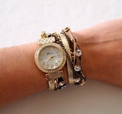Image of Watch Wrap Around Leopard print with chains