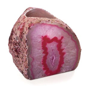Image of Pink Agate Stone Candle Holder
