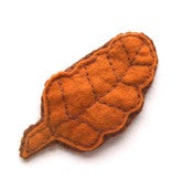 Image of Old Oak- hand-embroidered oak leaf brooch in brown...