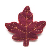 Image of The Canada Maple- Hand-embroidered maple leaf felt pin...