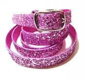 Image of Candy Pink Glitter Skinny Belt 