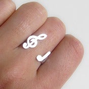 Image of Treble Clef Ring - For Music Lover - handmade sterling silver ring.
