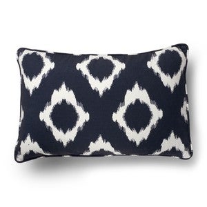 Image of X's And O's Ikat Pillow Cover- Navy