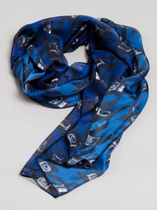 Image of Houndtooth unisex scarf (Dark Blue)