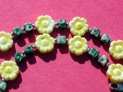 Image of Yellow Flowers Green Agate Necklace