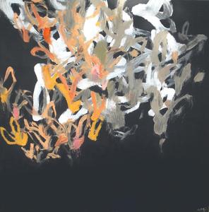 Image of Autumn Flight in Grey, Original artwork on wood