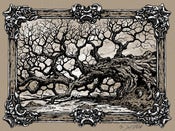 Image of 2 COLOR FRAME TREE ON CHIPBOARD