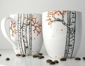 Image of Autumn Aspen Forest-2 Large Personalized Mugs 