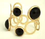 Image of Gold Bubble Cuff in Black 