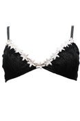 Image of 'Bette' black velvet soft cup bra