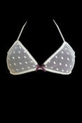 Image of See through polka dot bra cream 