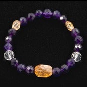 Image of Amethyst, Citrine and Clear Quartz Bracelet -- Reiki Charged