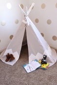 Image of Hand Painted Chevron Teepee-WHITE