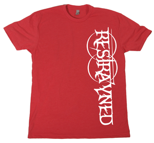 Image of Restrayned Going Down Logo T-Shirt (Red/White) LTD ED