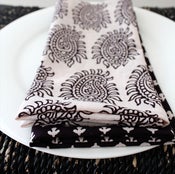 Image of Block Printed Cotton Napkins, Set of 4