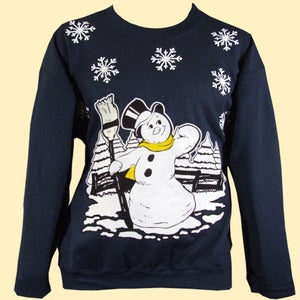 Image of Unisex Jack Frost Christmas Sweatshirt - Midnight Blue