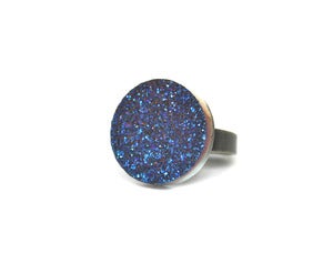 Image of Indigo Druzy Ring (v18)