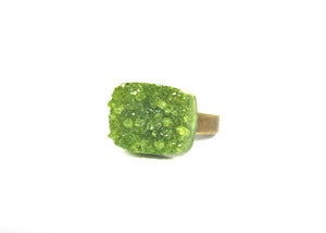 Image of Olive Druzy Ring (v3)