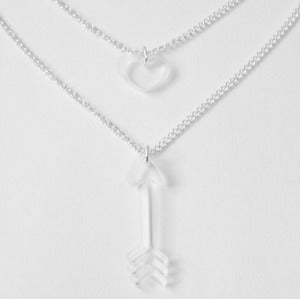 Image of Double Layer Heart & Arrow Necklace