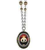 Image of Royal Panda Bear Oval Locket Necklace