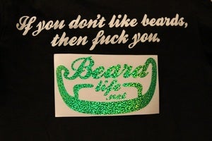 Image of Beard Life Sticker - Green Sparkle