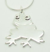 Image of STERLING SILVER FROG PENDANT NECKLACE