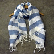 Image of striped linen scarf
