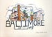 Image of Hand Painted Baltimore Screenprint