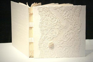 Image of Custom Vintage Memory Book, Glassine, Personalized Wedding Photo Album, photo book