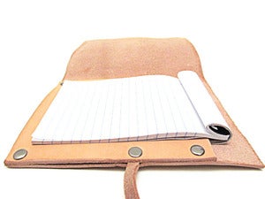 Image of Monogrammed Refillable Leather Notepad for Men