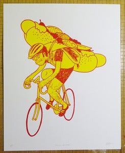Image of "Special Delivery" art print (yellow/red edition)